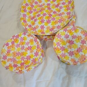 Vintage Retro Vinyl China Storage Containers 3 Graduated Sizes